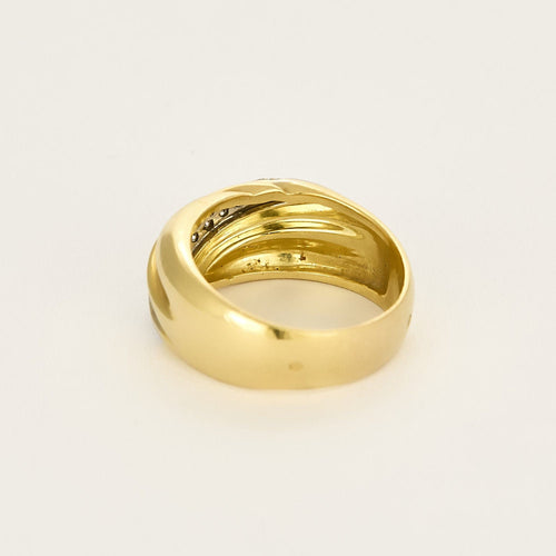 Bague jonc or jaune et diamants