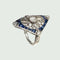 Bague BAGUE EN PLATINE DE STYLE ART DÉCO AVEC DIAMANTS ET SAPHIRS 58 Facettes A2450 (491)
