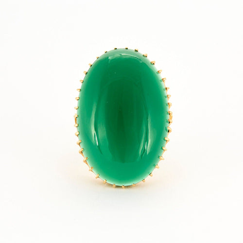 Bague Bague or jaune chrysopase 58 Facettes LP968/14