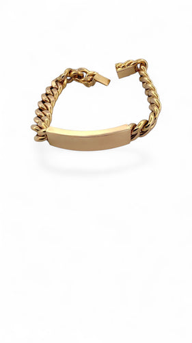 Bracelet Gourmette identité en or jaune 18 carats 58 Facettes