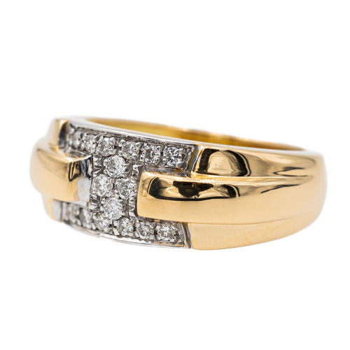 Bague 56 Bague Or jaune, Or blanc Diamant 58 Facettes 2997695CN