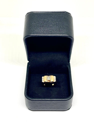 Bague 53 Bague Tank deux ors, diamant 0,07 carat 58 Facettes