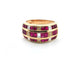 Bague en or jaune massif 18 carats avec rubis et diamants