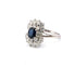 Superbe bague vintage en or blanc, saphir et diamant