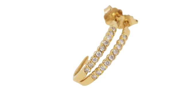 Boucles d'oreilles Boucles d'oreilles créoles en or jaune et diamants 58 Facettes 28053