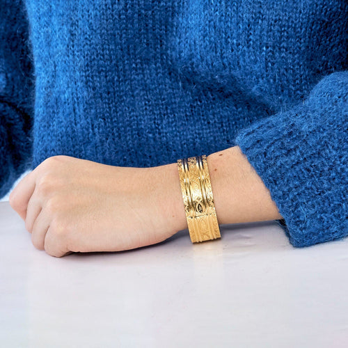 Bracelet Bracelet rigide à décor or jaune 58 Facettes