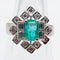 Bague 46.5 Bague vintage or blanc 14k émeraude et diamants 58 Facettes A05891