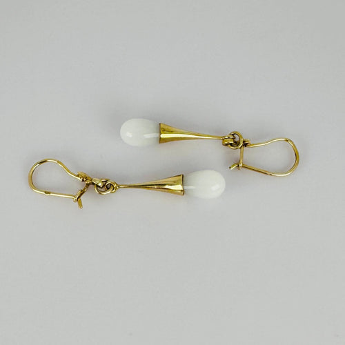 Boucles d'oreilles Boucles d'oreilles pendantes en or jaune avec quartz blanc 58 Facettes 2508003