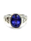 Bague 51 Bague or blanc tanzanite 5 ct et diamants 0,6 ct 58 Facettes 1241