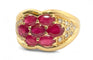 Bague vintage en or jaune , rubis et diamants
