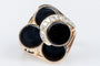 Bague 60 Bague en or rose 18 carats orné de 4 onyx et 13 diamants taille rond 58 Facettes BGDNB203