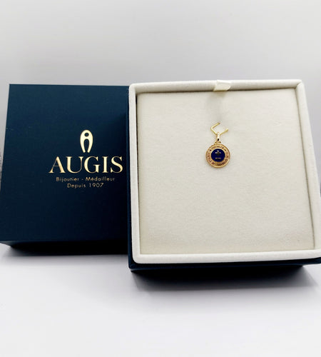 AUGIS - Pendentif médaille d'amour or jaune "+ qu'hier - que demain" - L'Élégante Bleue