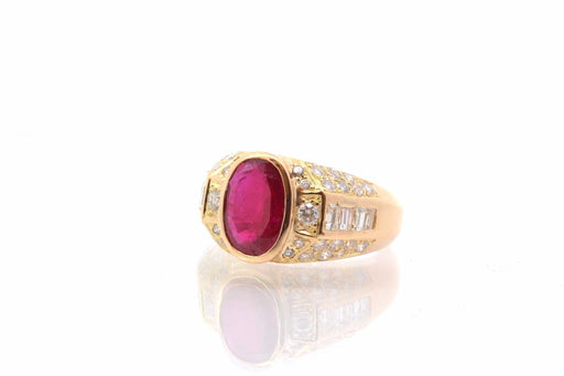Ring 54 Ruby and diamond bangle ring in yellow gold 58 Facettes 25549