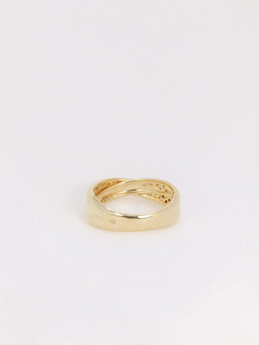 Bague 52 Bague double vintage en or jaune et diamants 58 Facettes J125