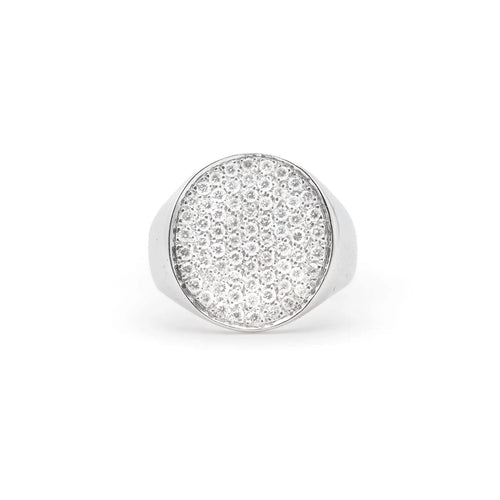 Bague Bague en or blanc pavée de diamants 58 Facettes