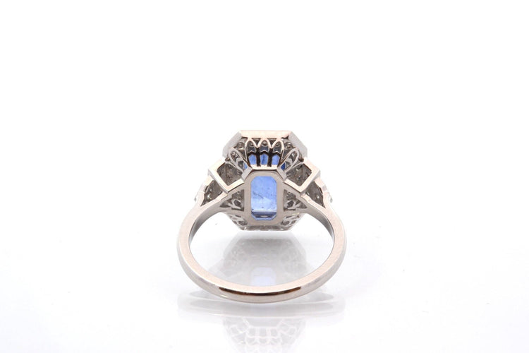Bague 53 Bague vintage saphir de 3,20cts et diamants 58 Facettes 26681-27327