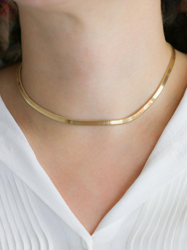 Collier Collier chaine vintage or jaune maille plate 58 Facettes 1131.4