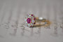 Bague 54 Yellow gold, ruby and diamond ring 58 Facettes