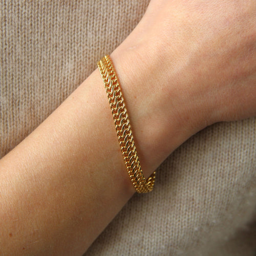 Bracelet Fin bracelet gourmette or jaune d'occasion 58 Facettes 24-036