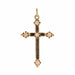 Pendentif Croix ancienne émail noir perles fines et sa chaine 58 Facettes 24-144