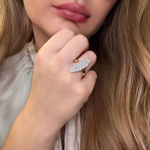 Bague 59 Bague marquise or jaune diamants 58 Facettes 85-GS34883-1