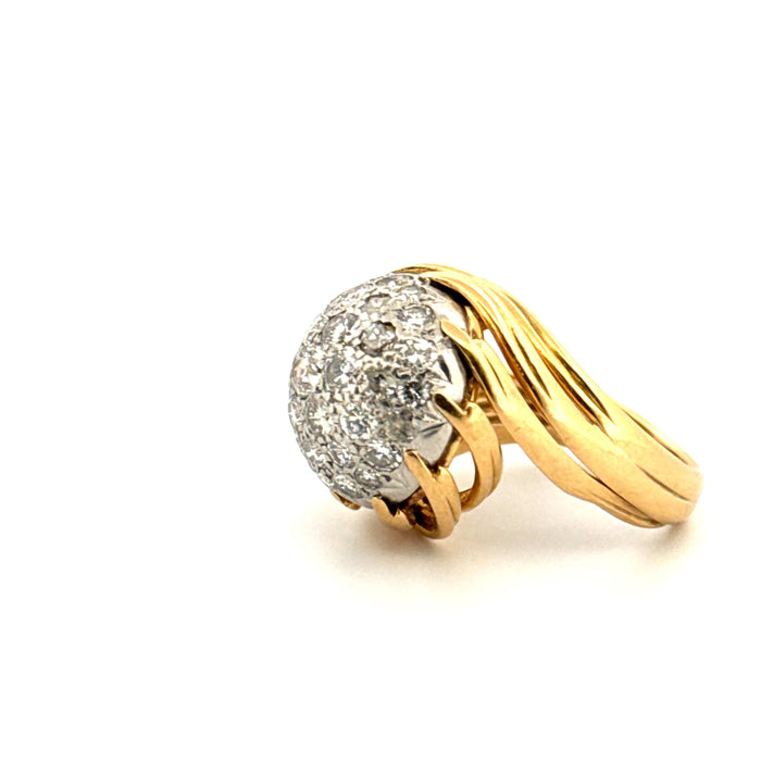 Bague 54 Bague Boule Cocktail Or Jaune & Diamants 58 Facettes 28-GS34137-4