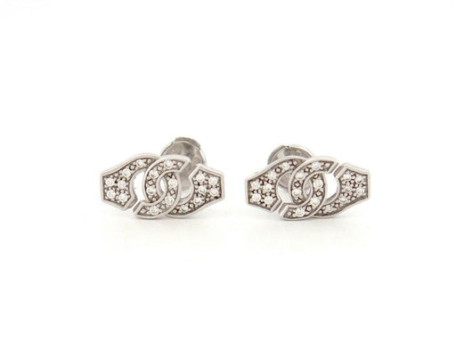 DINH VAN handcuffs earrings r8 white gold diamonds 58 Facettes 259755