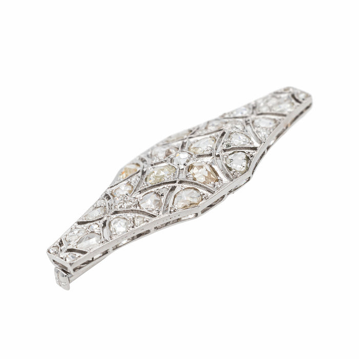 Broche Epingle Or blanc Diamant