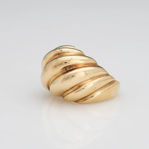 Bague 56.5 Bague en or cannelée vintage des années 70 58 Facettes G13427