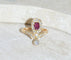 Bague Duchesse Diamants et Rubis sur Or Jaune 58 Facettes