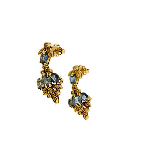 Boucles d'oreilles Boucles d'oreilles en diamant et saphir 58 Facettes 37417