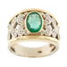 Ring 58 Emerald and diamond openwork ring 58 Facettes 36072