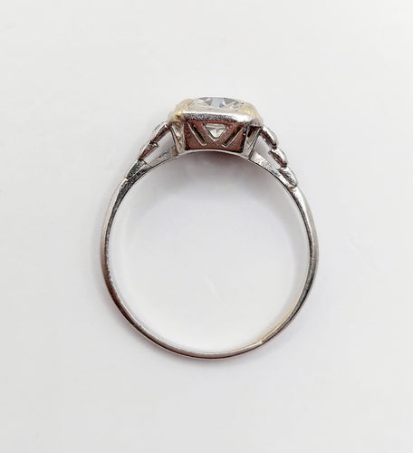 Bague 52 Bague solitaire art déco platine et diamant 58 Facettes A05698