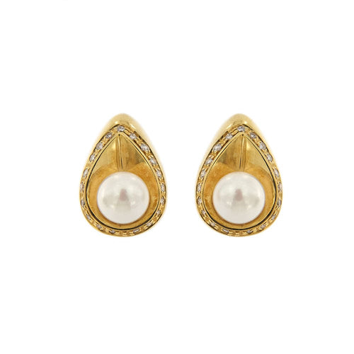 Boucles d'oreilles en perles et diamants