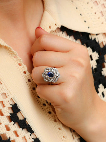 Bague 60 Bague Art Déco saphir diamants 58 Facettes J605