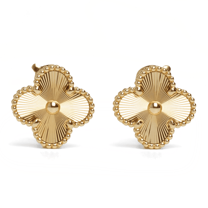 Boucles d'oreilles Van Cleef & Arpels - Boucles d’oreilles Vintage Alhambra Guilloché en or jaune 58 Facettes vca-erg-yg-va-gu