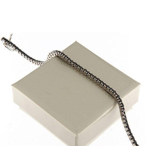 Bracelet Bracelet tennis or blanc et oxydes de zirconium noirs 58 Facettes G3506