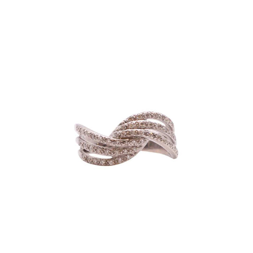 Bague Bague Noeud  de Diamants or blanc 18k 58 Facettes