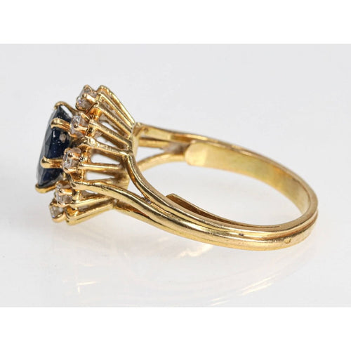 Bague 58 Bague Pompadour en or jaune, saphir et diamants 58 Facettes