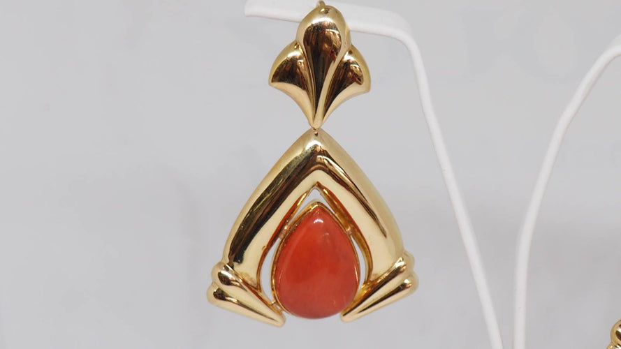 Boucles d'oreilles Boucles d'oreilles  en or jaune et corail 58 Facettes 29894