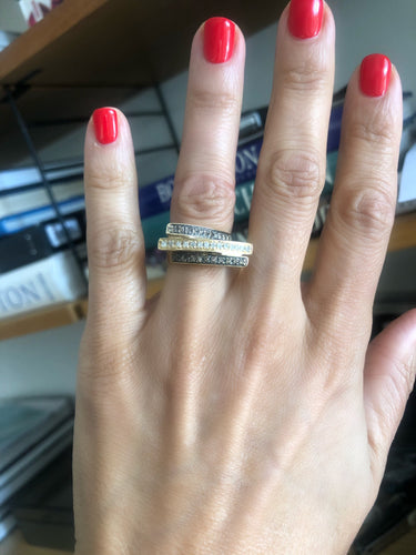 Bague bandeau or jaune et diamant cognacs