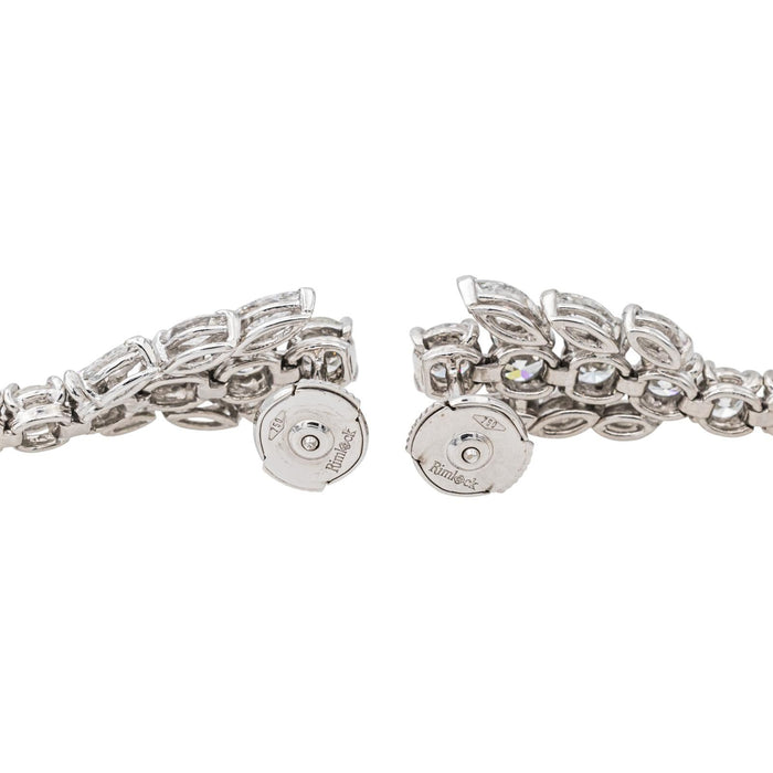 Boucles d'oreilles Pendantes Or blanc Diamant