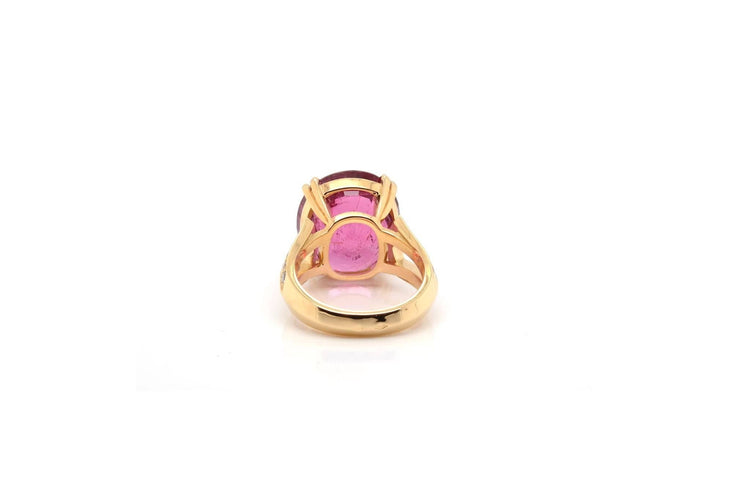 Bague 52 Bague Or jaune Rubellite Diamants 58 Facettes 24562 / 24478