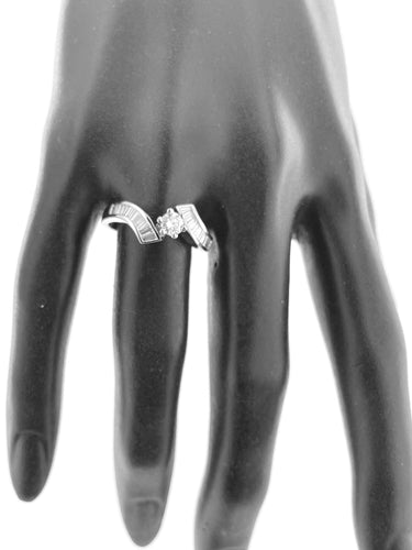 Bague 59 Bague italienne or blanc et diamants - HRD Certifiée 58 Facettes