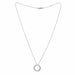 Collier Collier or blanc deux cercles pavage diamants 58 Facettes C83