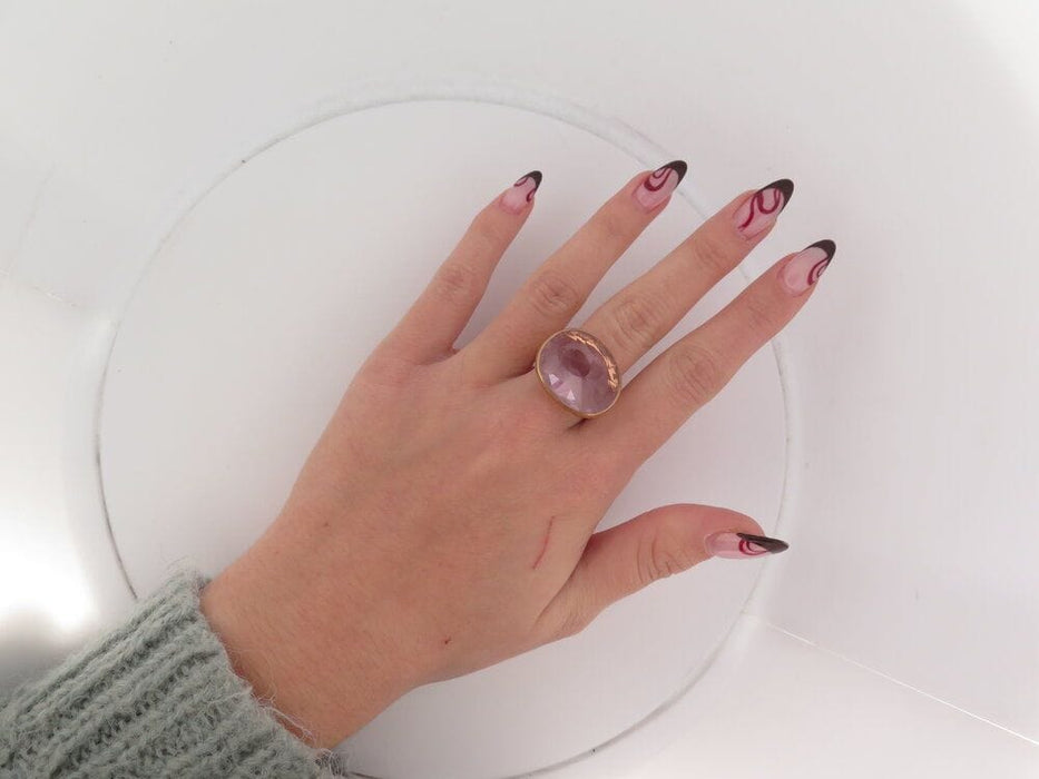 Bague 59 bague POMELLATO arabesque en or rose sertie pierre amethyste 58 Facettes 263008