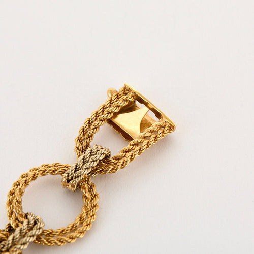 Bracelet Bracelet or jaune et blanc, maille tréssée 58 Facettes SEN2059