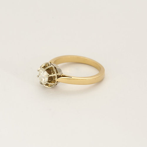 Bague 51 Bague Solitaire en or jaune, or blanc et diamant 58 Facettes HAV09242