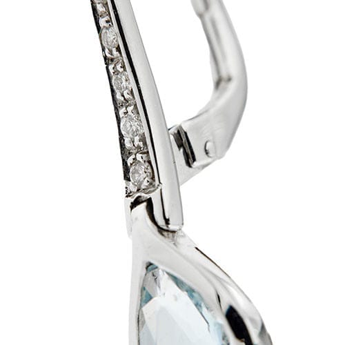 Boucles d'oreilles Boucles d'oreilles en aigue-marine et diamants 58 Facettes 29435