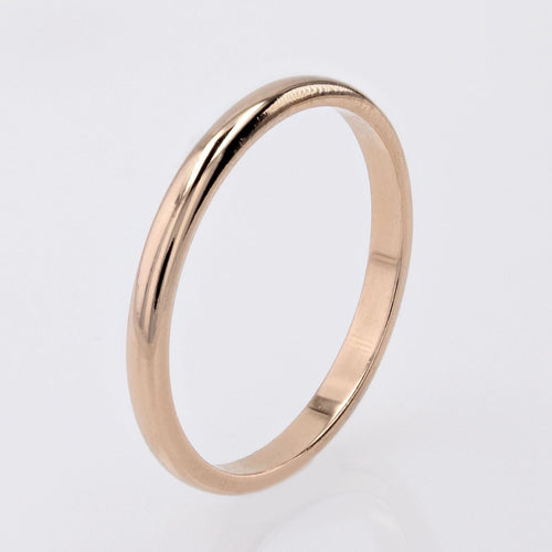 Bague 62 Alliance homme or rose bombée 58 Facettes 15-149A